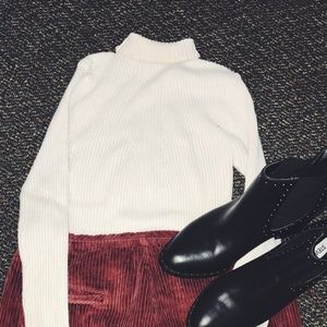 basic white turtleneck- slim fitting